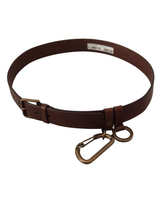 Dolce & Gabbana Brown Elegant Leather Belt With Metal Buckle for men