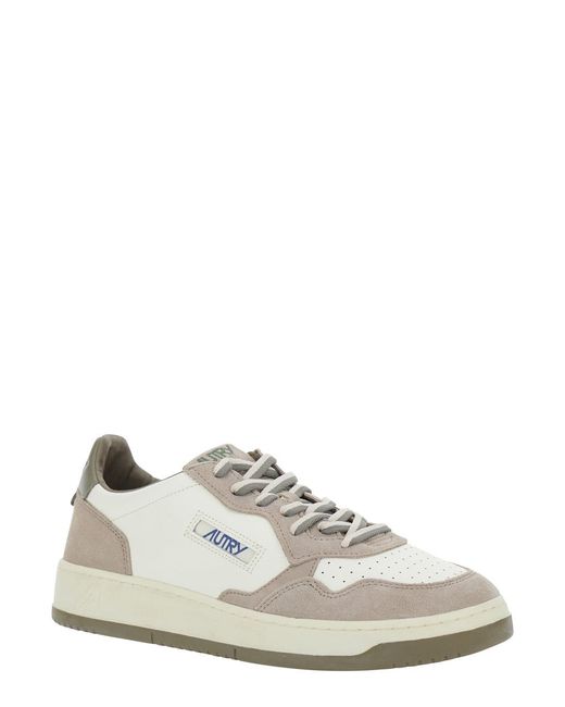 Autry White Sneakers Medalist Suede Trainers for men