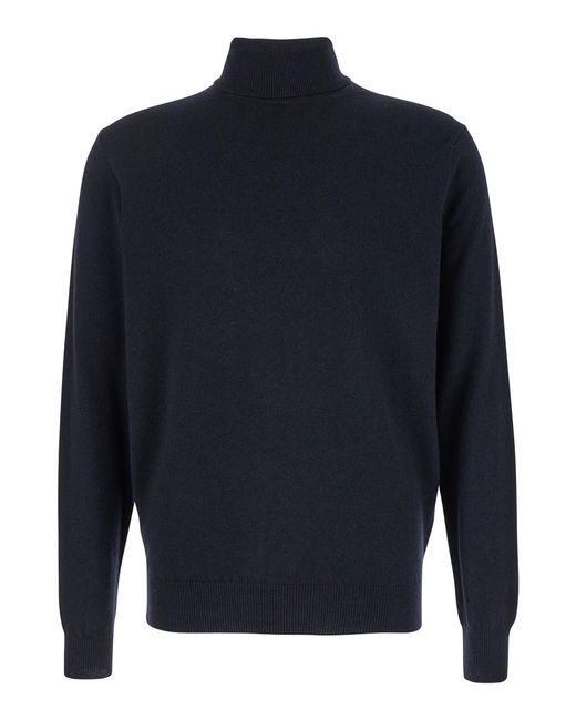 Le Plain Blue Dark Turtleneck Sweater for men