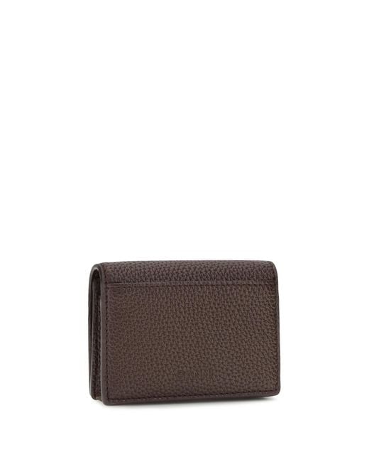 Ganni Multicolor Flap Card Holder Grained Leather Wallet