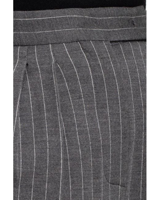 Max Mara Gray Pinstriped Trousers
