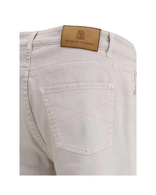 Brunello Cucinelli Gray Jeans With Turn for men