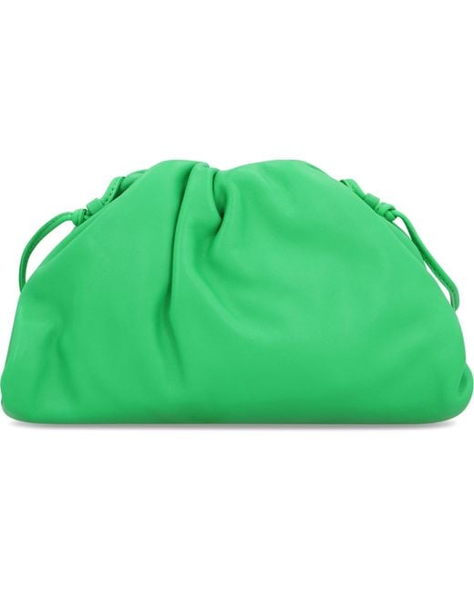 Bottega Veneta Green Leather Mini Pouch
