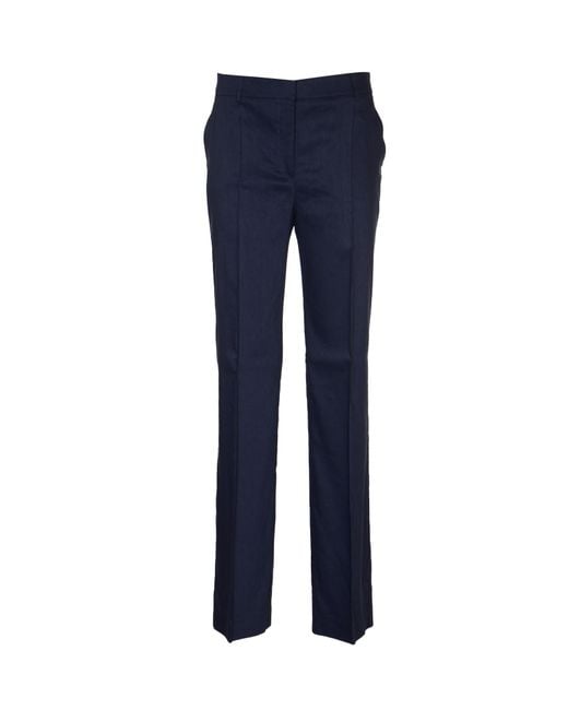 Alberta Ferretti Blue Classic Fitted Concealed Trousers