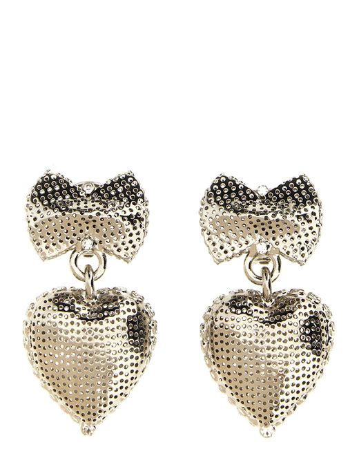Alessandra Rich Metallic Metal Heart Jewelry