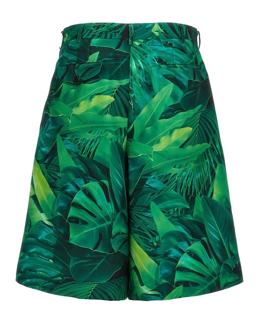 Comme des Garçons Green 'Foliage' Bermuda Shorts for men