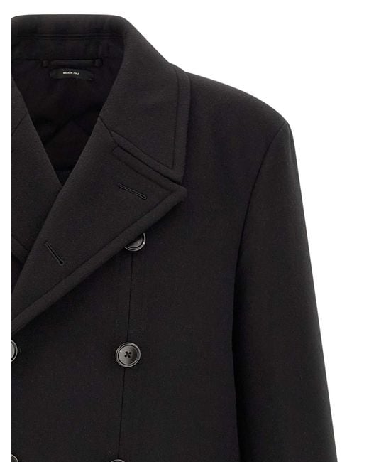 Tom Ford Black Virgin Wool Coat Clothing for men
