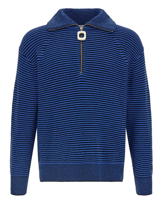 J.W. Anderson Blue Half Zip Sweater for men