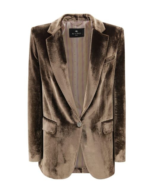 Etro Brown Single-Breasted Jacket