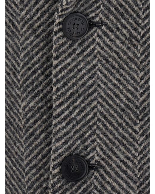 Golden Goose Deluxe Brand Gray Coat Resca Virgin Wool for men