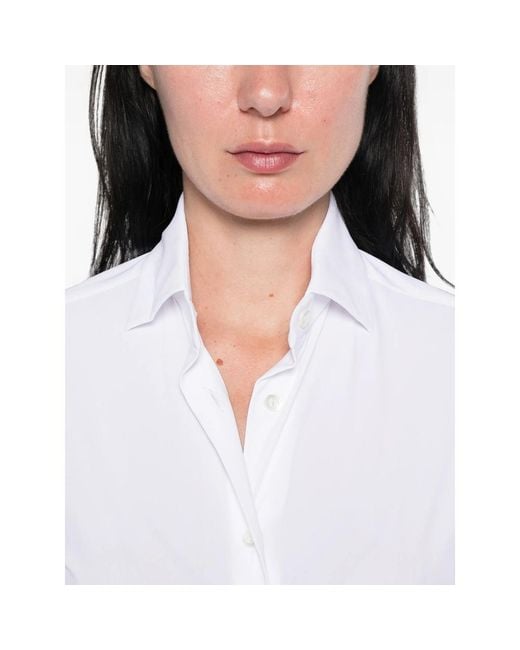 Mazzarelli White Long-Sleeved Shirt Polyamide