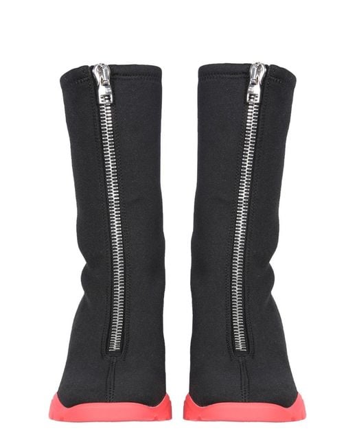 McQueen Black Slim Tread Boots Rubber