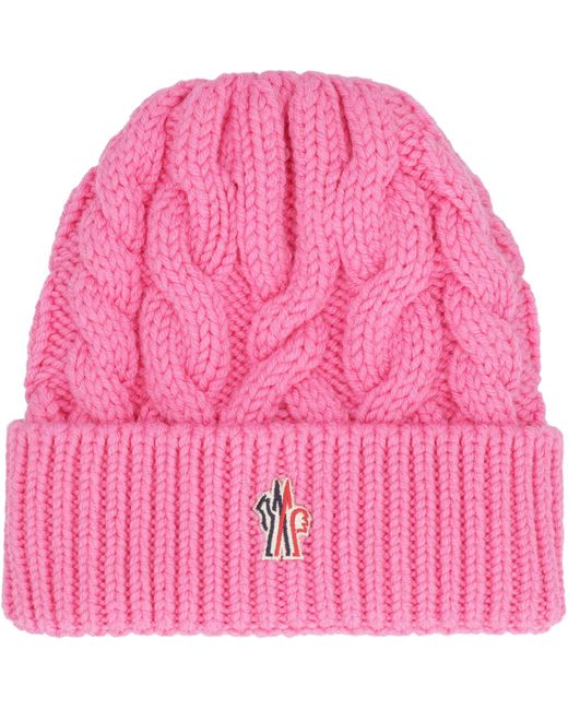 3 MONCLER GRENOBLE Pink Wool Hat