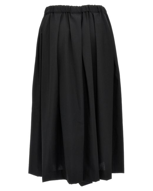Comme des Garçons Black Wool Midi Skirt