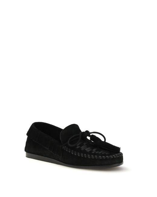 Isabel Marant Black Suede Fitza Loafers Calf Leather Bos Taurus