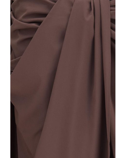 Jacquemus Brown Pareo Skirt Stretch Muslin Polyester; Elastane