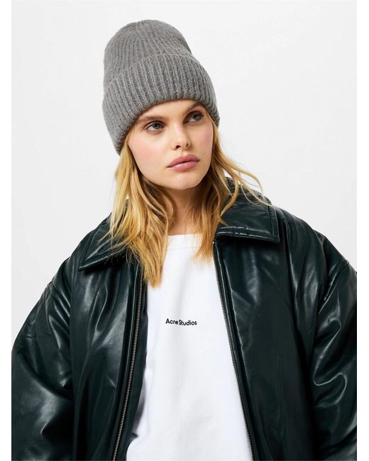 Acne Gray Korval Wool Blend Beanie for men