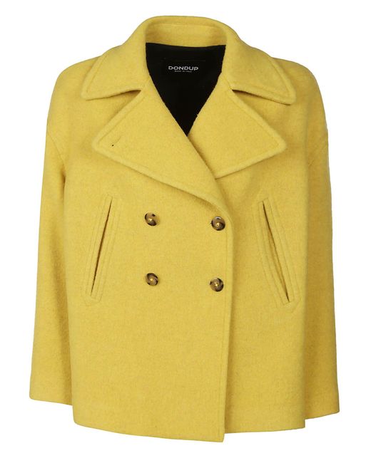 Dondup Women's Oversized Plain Peacoat - Yellow - Coats