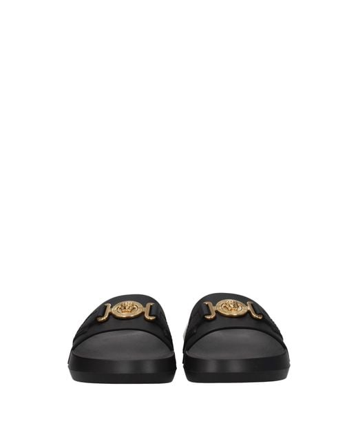 Versace Black Logo Slide Sandals