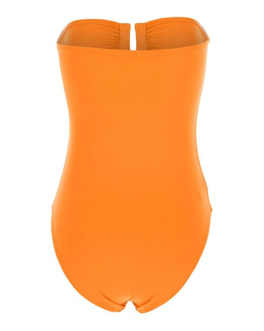 Eres Orange 'Cassiopee' One-Piece Swimsuit With Back Neckline