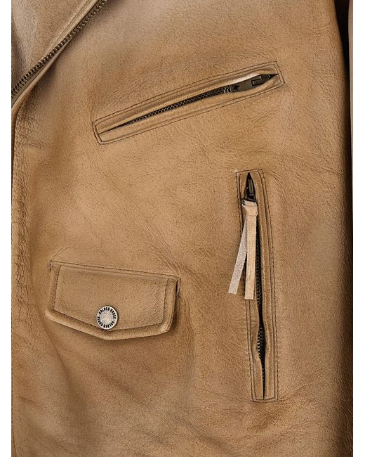 Golden Goose Deluxe Brand Brown Solid Notched Lapel Jacket for men