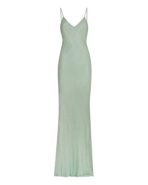 Elisabetta Franchi Green Embellished Velvet Dress