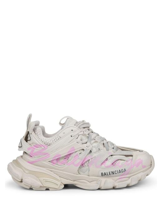 Balenciaga White Sneakers Track Signature Polyurethane Trainers