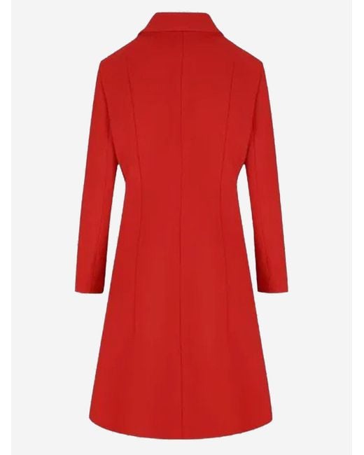 Gucci Red Wool Coat With Gg Buttons