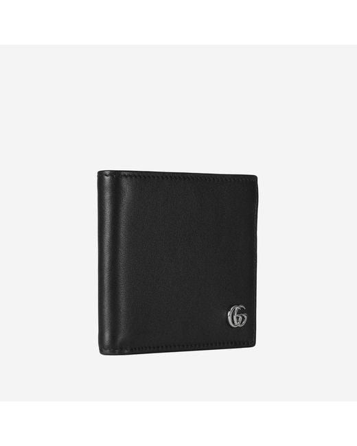 Gucci Black Gg Marmont Bi-Fold Wallet Leather & Cardholders for men