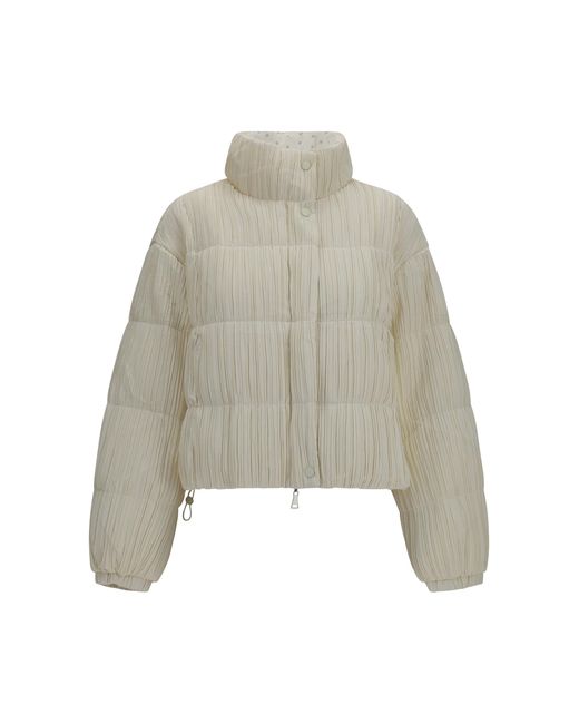 GONGDID DESIGN White Reversible High-Neck Puffer Jacket