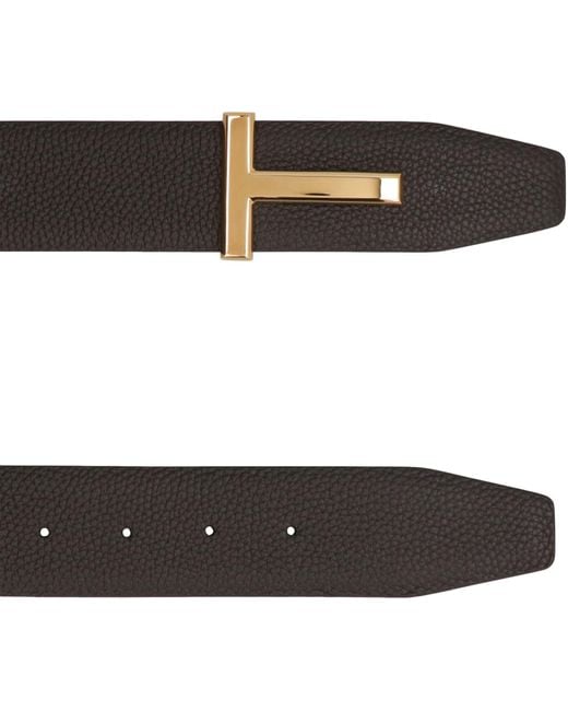 Tom Ford Black Reversible Leather Belt for men