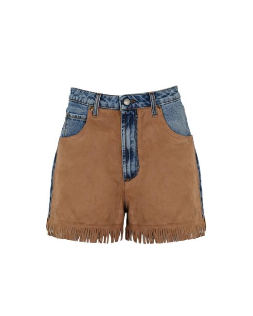 Roy Rogers Blue And Suede Shorts