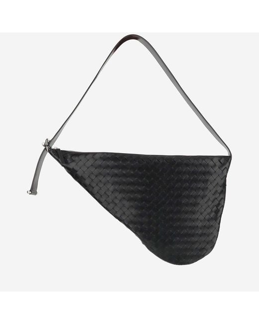 Bottega Veneta Black Virgule Calfskin Messenger Bag for men