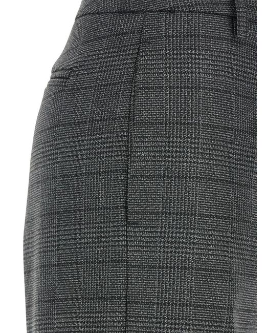 Le Plain Gray Trousers With Striped Motif