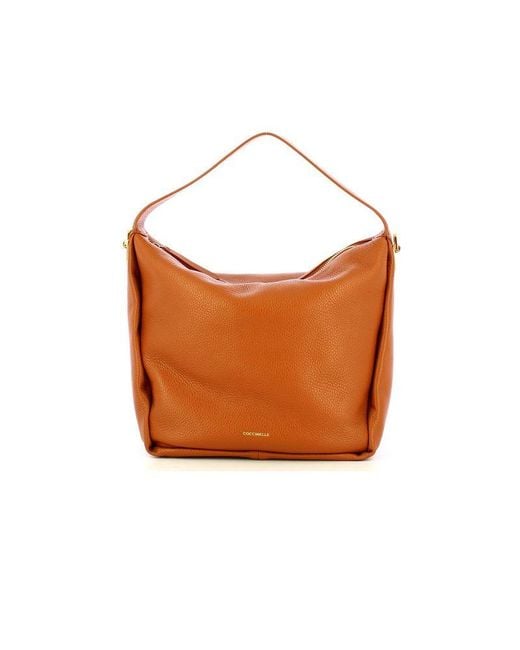 Coccinelle Orange Shoulder Bag Cow Leather Shoulder-Bags
