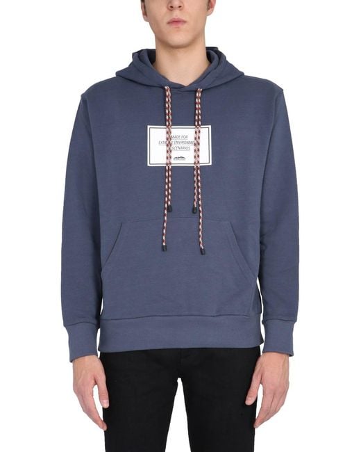 Ih Nom Uh Nit Blue Hoodie With Drawstring Hood Cotton Sweatshirts for men