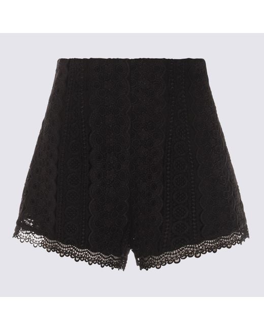 Charo Ruiz Black Cotton Blend Shorts