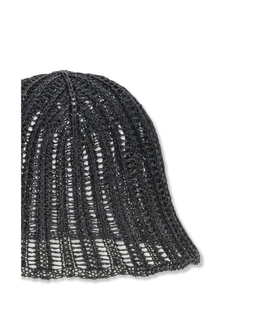 Brunello Cucinelli Black Hat Techno Raffia