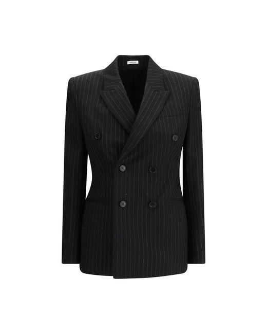 McQueen Black Wool Blazer Clothing