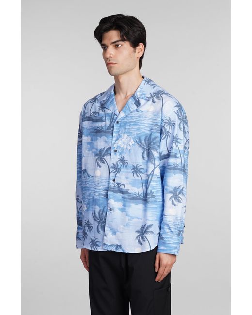 Palm Angels Blue Shirt for men