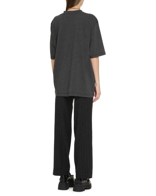 MICHAEL Michael Kors Black Pinstriped Wool Trousers Straight