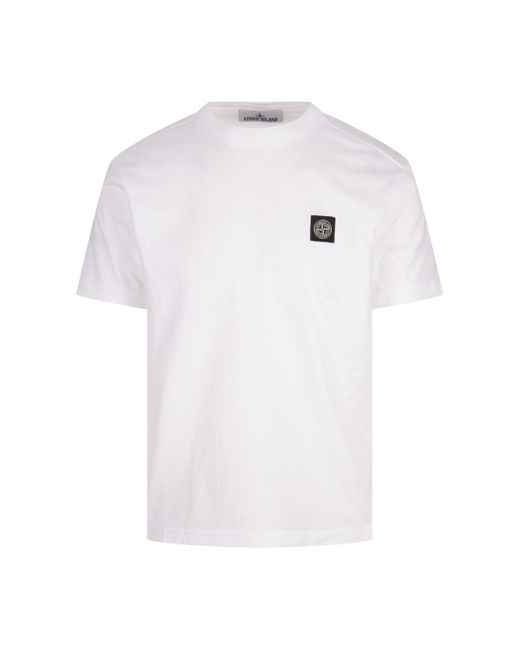 Stone Island White 60/2 Cotton T-shirt for men