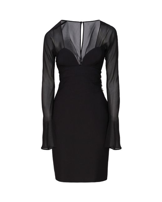 Genny Black Dress With Contrasting Fabric