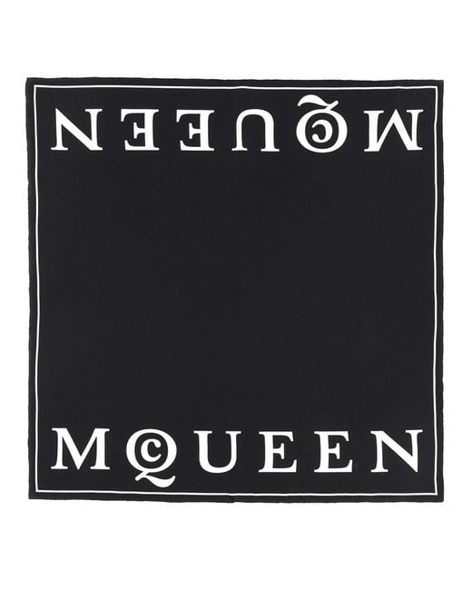 McQueen Black Silk Scarf