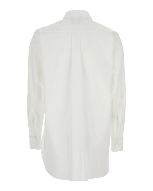 Le Plain White Shirt With Classic Collar