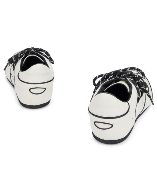 Dolce & Gabbana White Sneakers Capri And Leather Calfskin Trainers for men