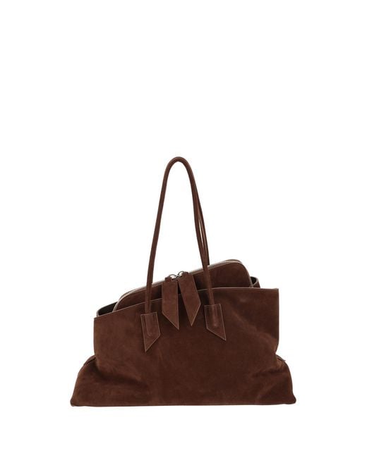 The Attico Brown La Passeggiata Shoulder Bag Calf Leather Bos Taurus