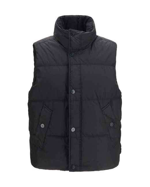 Stone Island Blue Padded Vest Crinkle Reps Ny Blazers for men