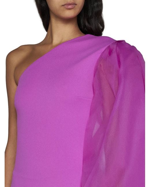 Solace London Purple Hudson One-shoulder Maxi Dress