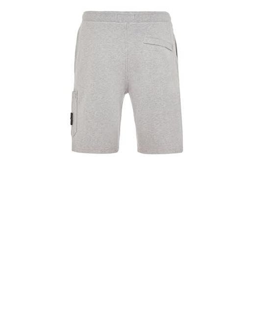 Stone Island Gray Fleece Bermuda Shorts Cotton for men